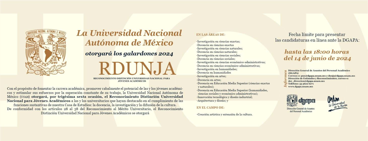 Convocatoria Premio Universidad Nacional  RDUNJA 2024 