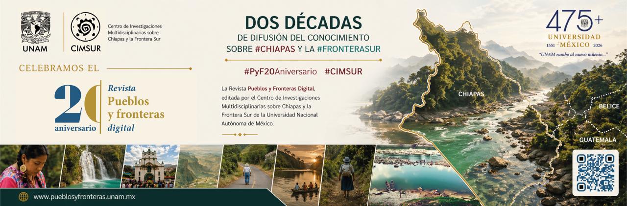 Promoción de videos de la Revista Pueblos y fronteras digital en el 20 aniversario. 